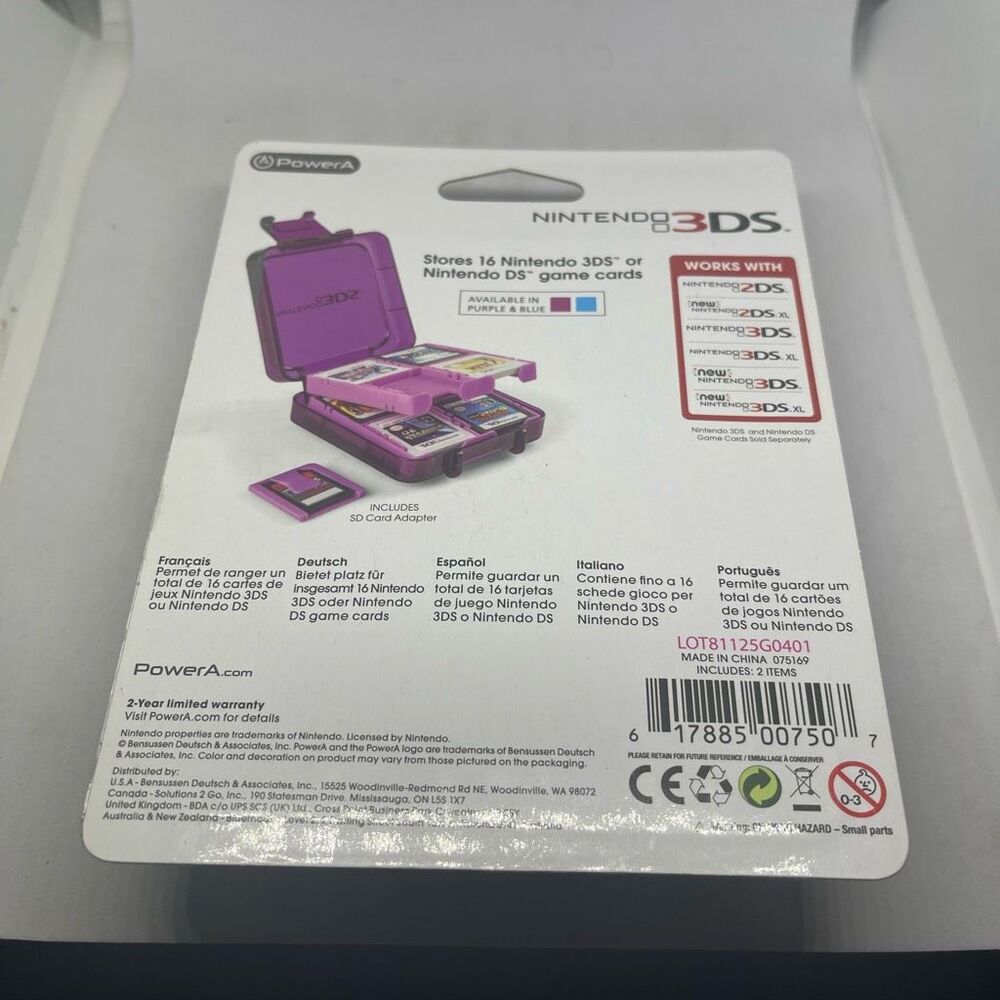Nintendo 3DS Compact Game Case - Clear Purple - Stores 16 Game Cards New Sealed - Picture 3 of 4